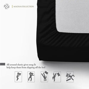 Black Fitted Sheet Magna Collection