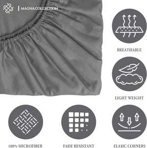 Grey Fitted Sheet Magna Collection