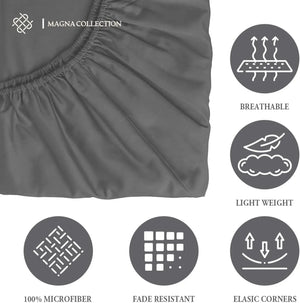 Charcoal Grey Fitted Sheet Magna Collection