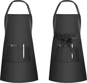 2 Pack Adjustable Charcoal Bib Chef Aprons Magna Collection