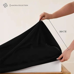 Black Fitted Sheet Magna Collection