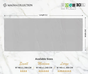 Grey Rectangular Table Cloth Magna Collection