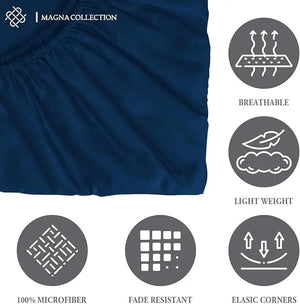 Navy Fitted Sheet Magna Collection