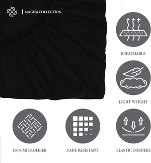 Black Fitted Sheet Magna Collection