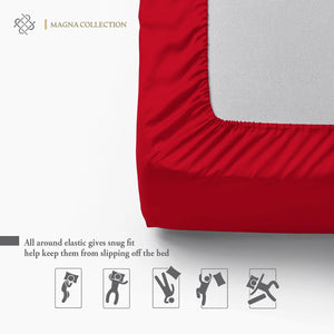 Red Fitted Sheet Magna Collection