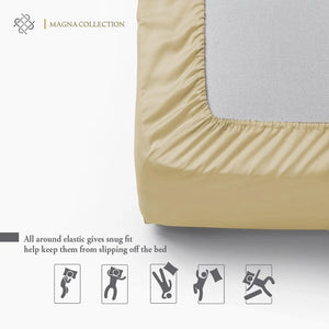 Beige Fitted Sheet Magna Collection