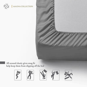Grey Fitted Sheet Magna Collection