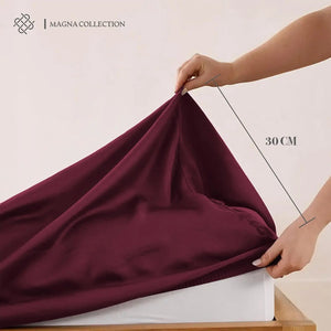 Burgundy Fitted Sheet Magna Collection