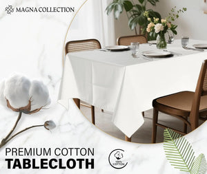 White Rectangular Table Cloth Magna Collection