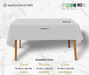 Grey Rectangular Table Cloth Magna Collection