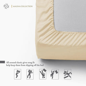 Cream Fitted Sheet Magna Collection