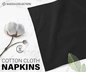 Black Cotton Cloth Napkins Magna Collection