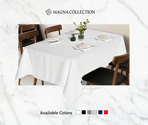 White Rectangular Table Cloth Magna Collection