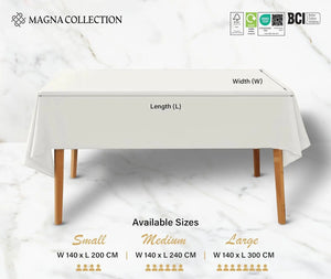 White Rectangular Table Cloth Magna Collection