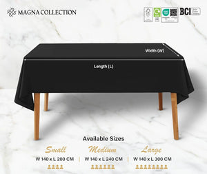 Black Rectangular Table Cloth Magna Collection