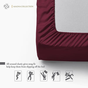 Burgundy Fitted Sheet Magna Collection