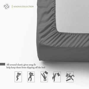 Charcoal Grey Fitted Sheet Magna Collection