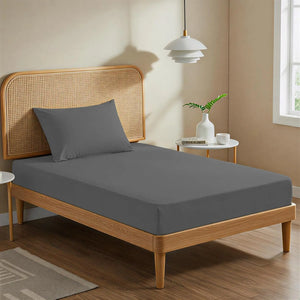 Charcoal Grey Fitted Sheet Magna Collection