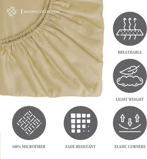 Beige Fitted Sheet Magna Collection