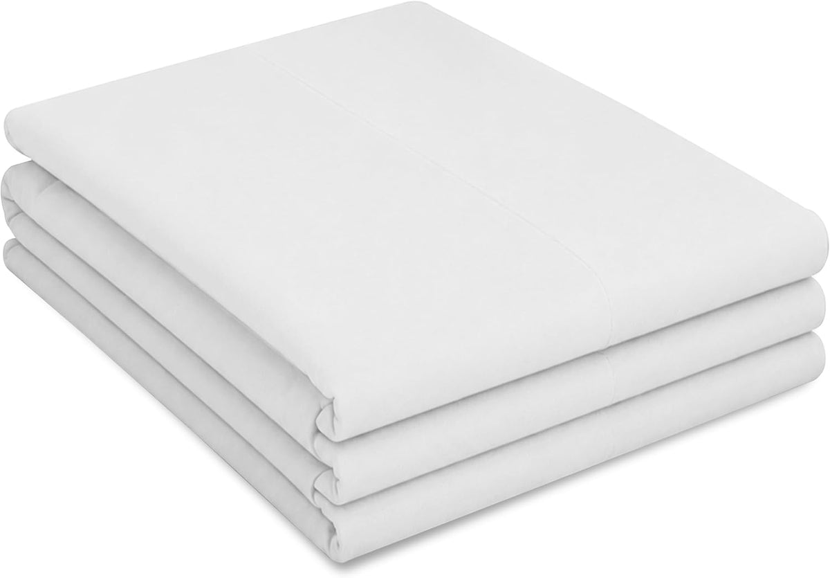 White Flat Bed Sheet 254 x 178 cm Soft Brushed Microfibre