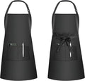 2 Pack Adjustable Charcoal Bib Chef Aprons