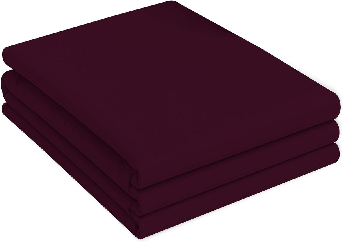 Burgundy Flat Bed Sheet 254 x 178 cm Soft Brushed Microfibre