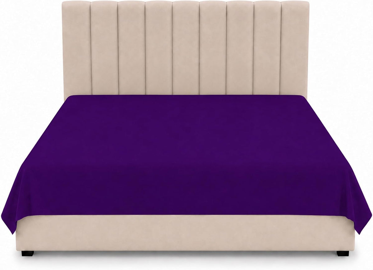 Purple Flat Bed Sheet 254 x 178 cm Soft Brushed Microfibre