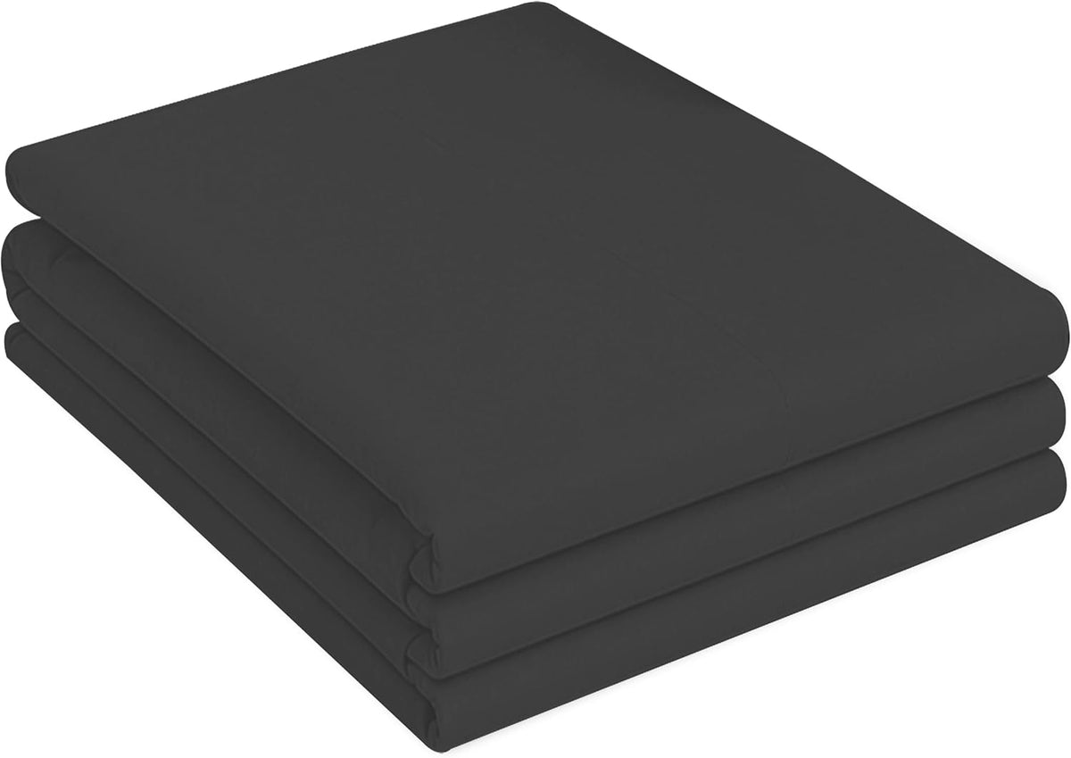 Charcoal Flat Bed Sheet 254 x 178 cm Soft Brushed Microfibre