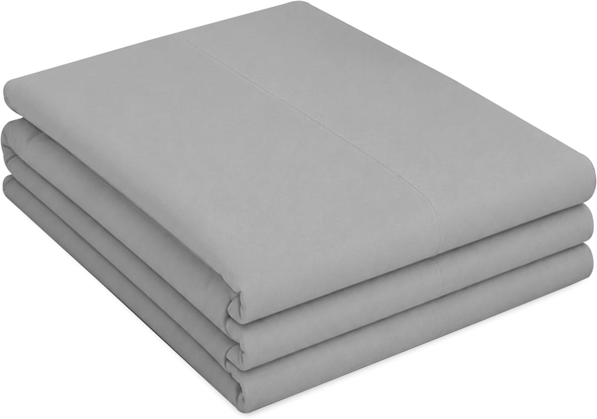 Grey Flat Bed Sheet 254 x 178 cm Soft Brushed Microfibre