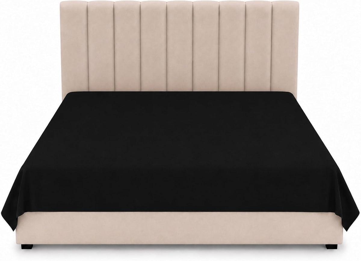 Black Flat Bed Sheet 254 x 178 cm Soft Brushed Microfibre