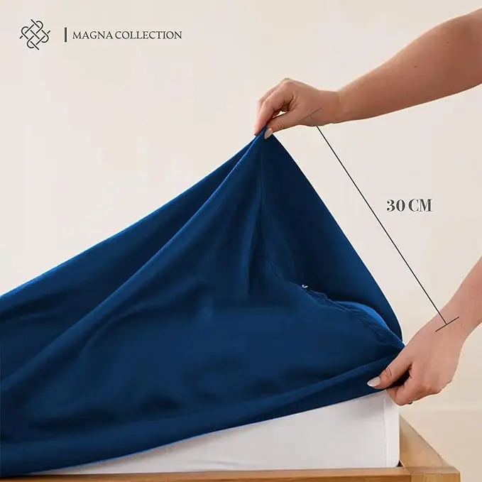 Navy Fitted Sheet Magna Collection