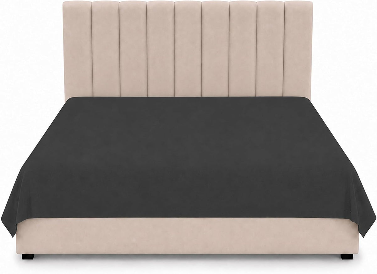 Charcoal Flat Bed Sheet 254 x 178 cm Soft Brushed Microfibre