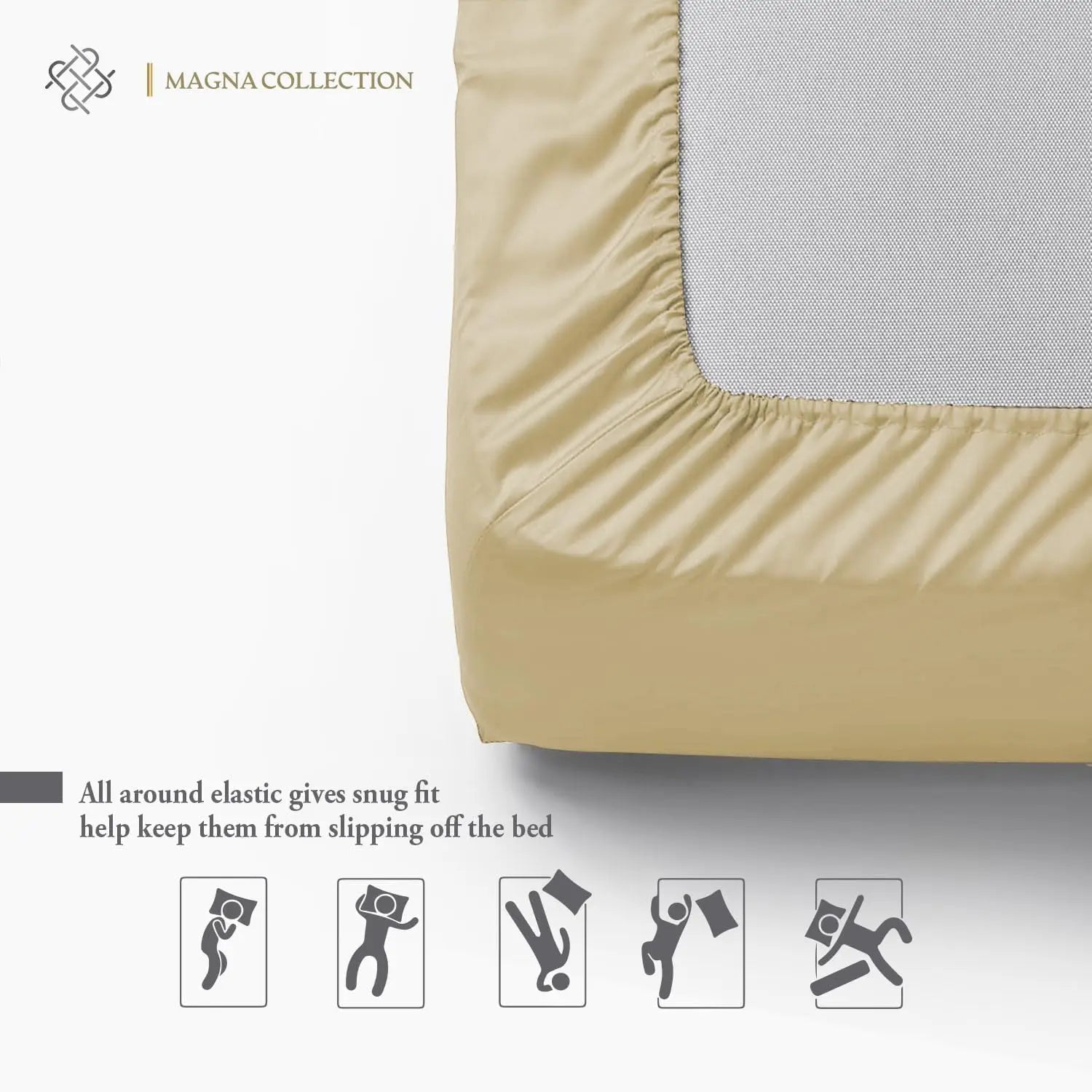 Beige Fitted Sheet Magna Collection