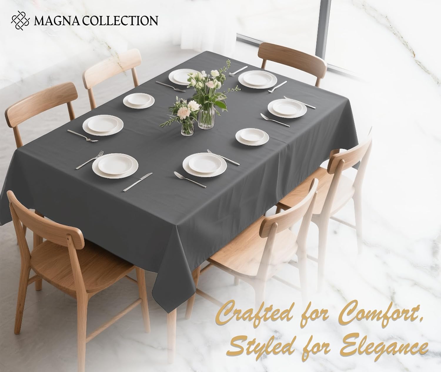 Charcoal Rectangular Table Cloth