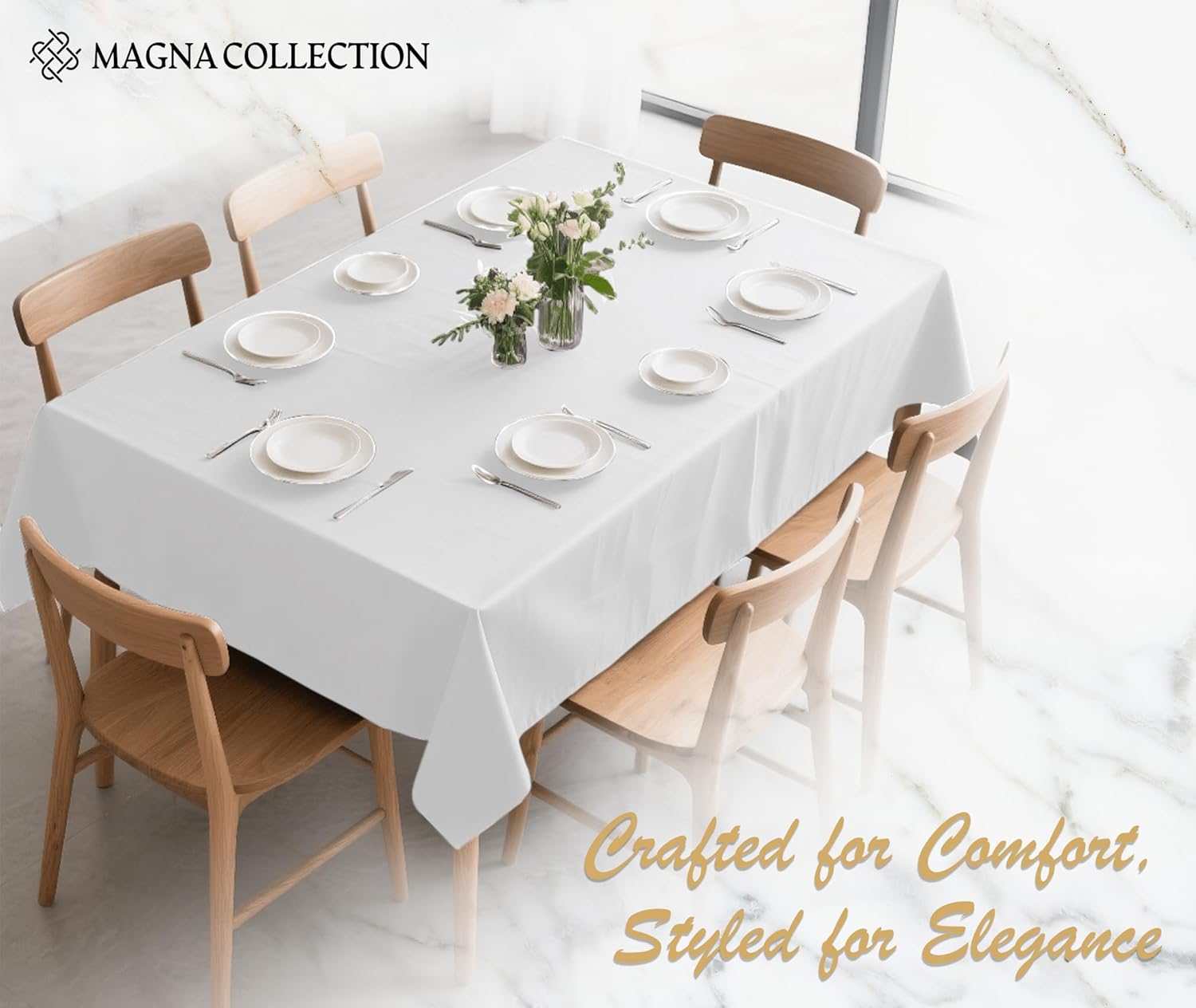 White Rectangular Table Cloth