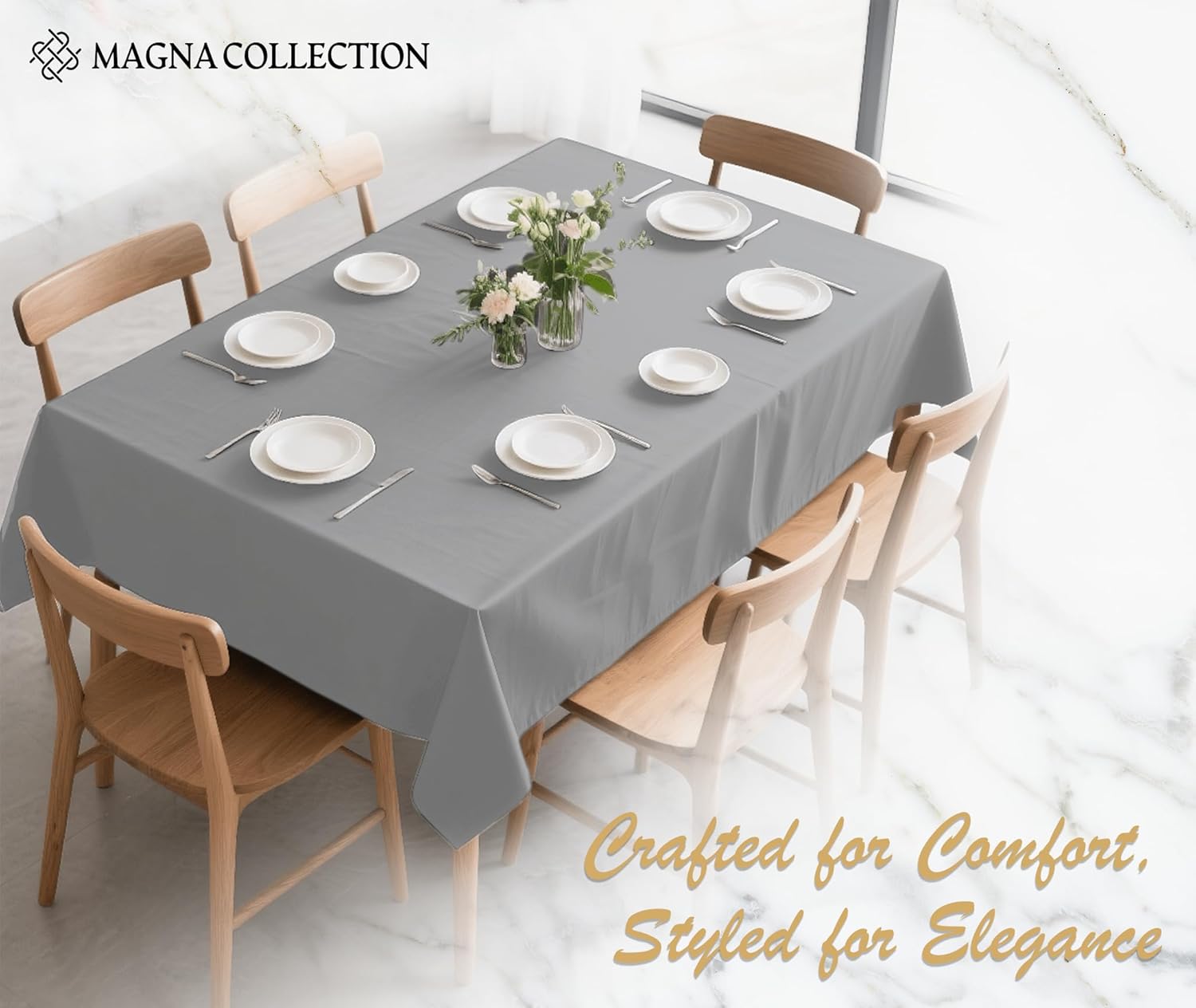 Grey Rectangular Table Cloth