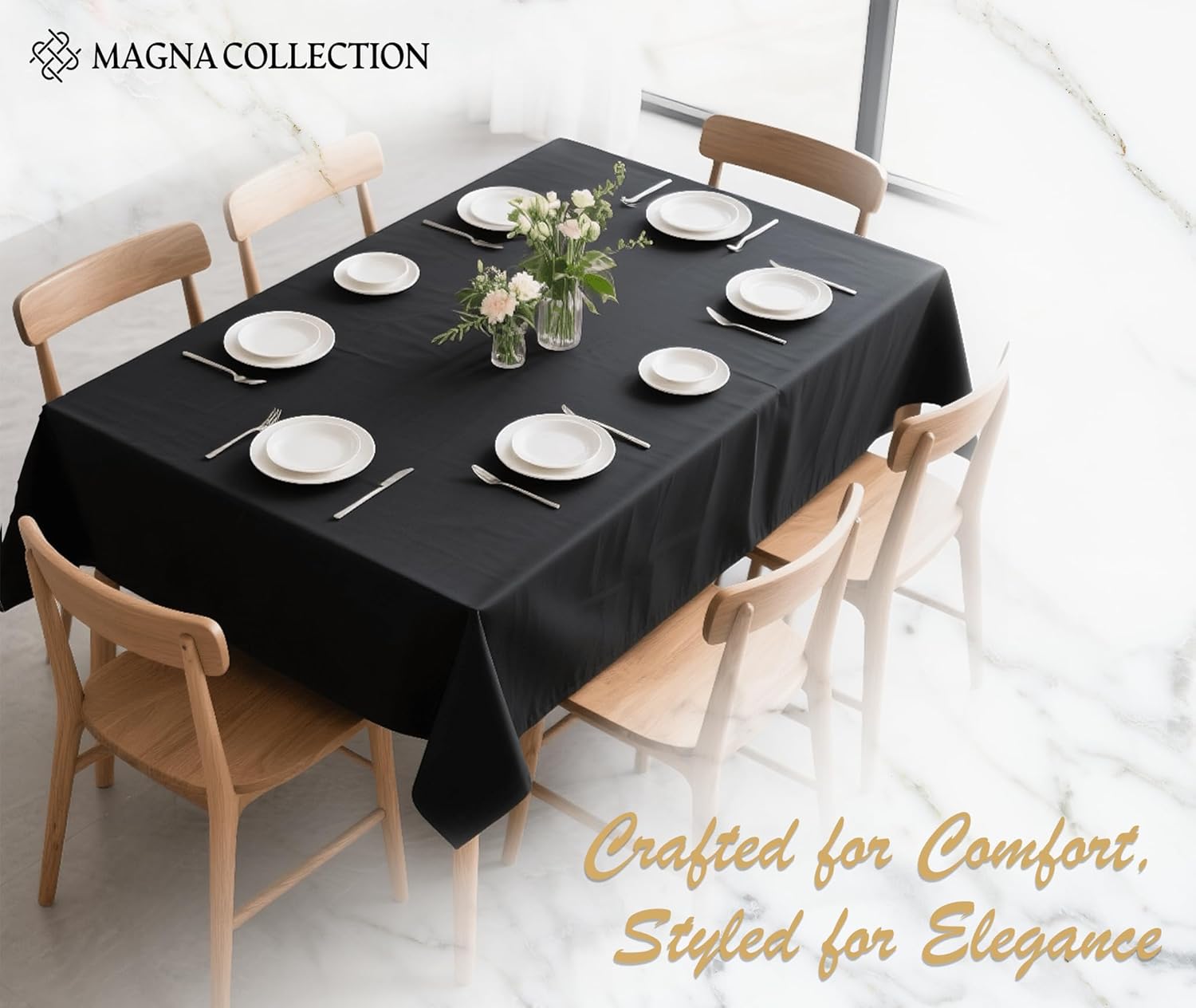 Black Rectangular Table Cloth
