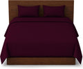 Burgundy Duvet Cover Set with Fitted Sheet & Pillowcase