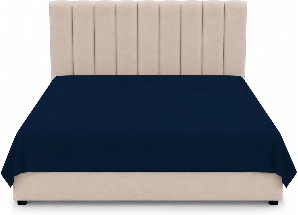 Navy Flat Bed Sheet 254 x 178 cm Soft Brushed Microfibre
