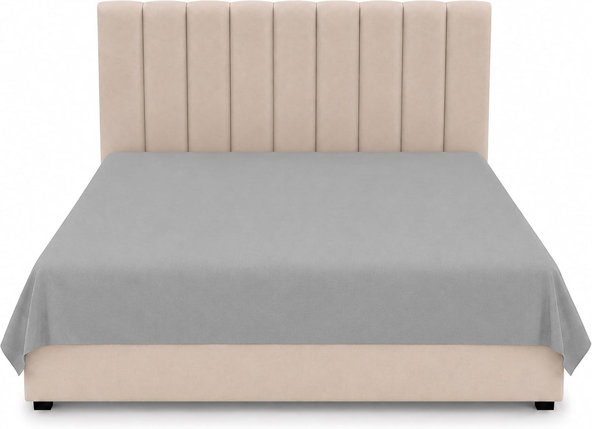Grey Flat Bed Sheet 254 x 178 cm Soft Brushed Microfibre