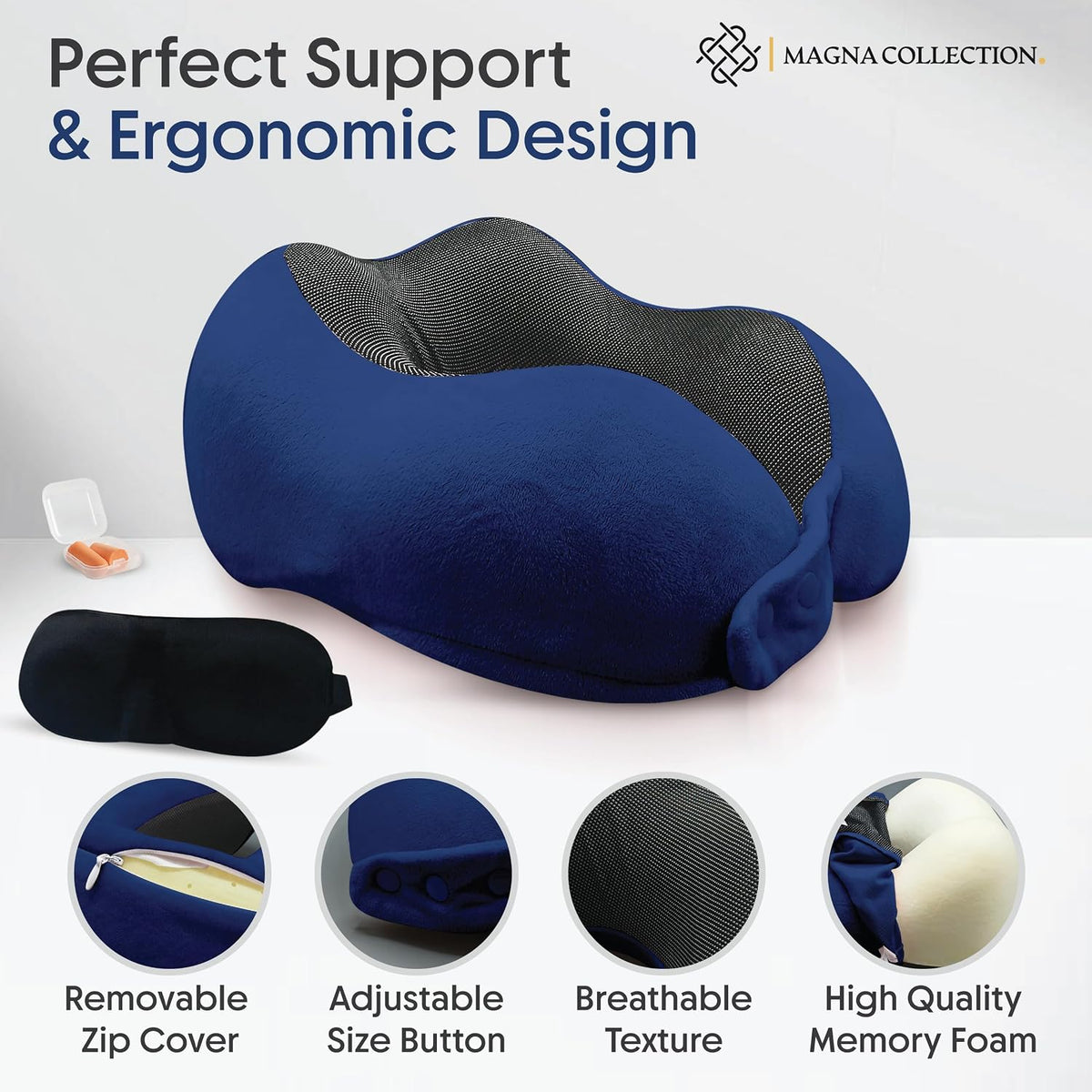 Navy Travel Neck Pillow
