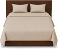 Beige Duvet Cover Set with Fitted Sheet & Pillowcase
