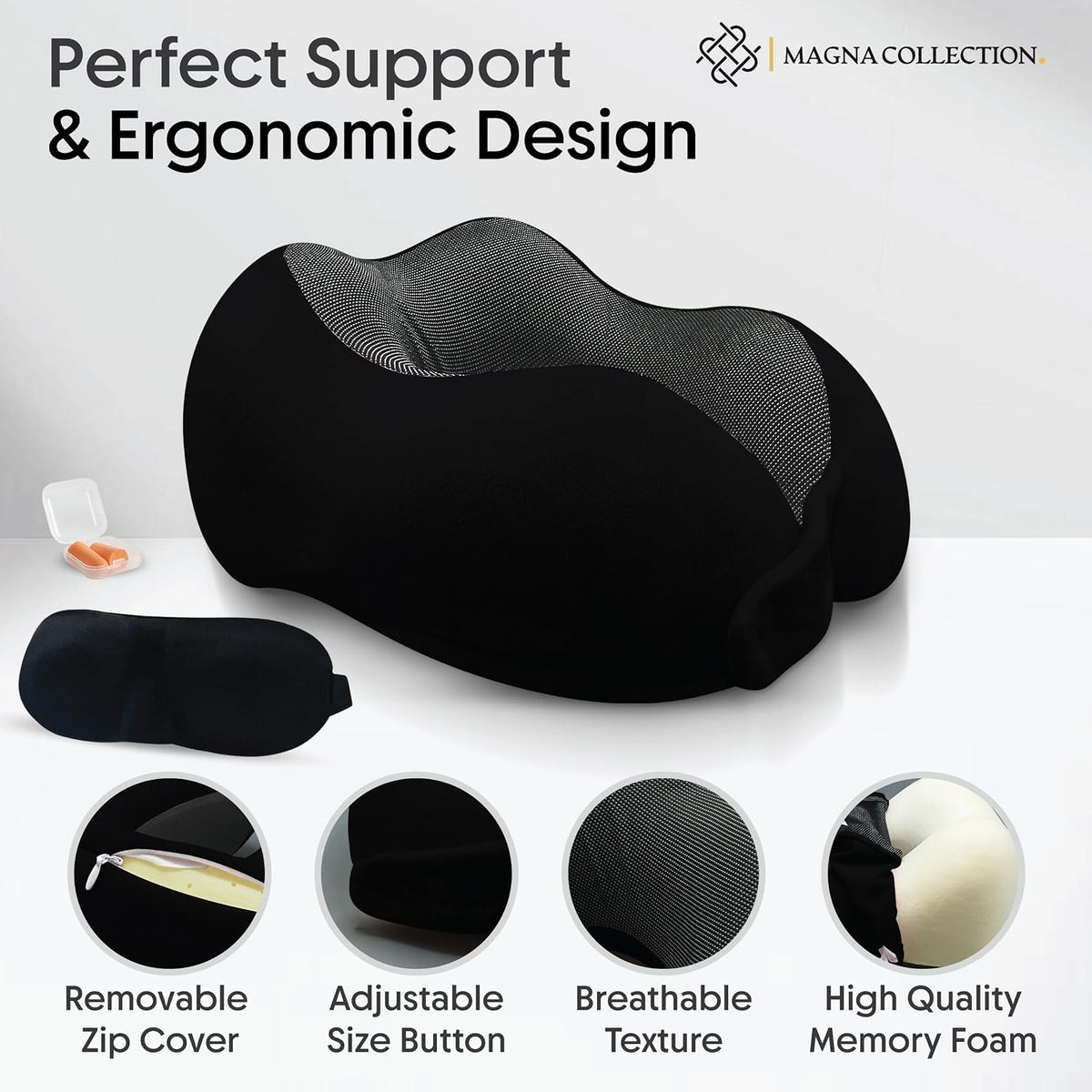 Black Travel Neck Pillow