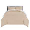 Beige Satin Stripe Duvet Cover Set