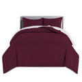 Burgundy Satin Stripe Duvet Cover Set