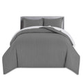 Charcoal Satin Stripe Duvet Cover Set