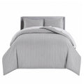 Grey Satin Stripe Duvet Cover Set