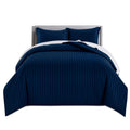 Navy Satin Stripe Duvet Cover Set